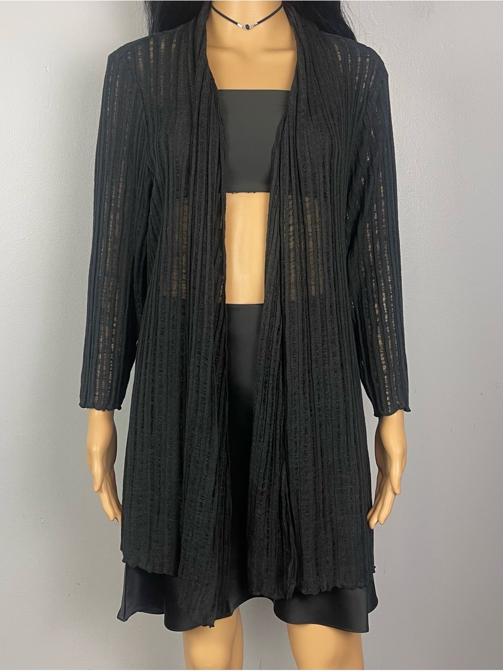 Semi Sheer Open Cardigan